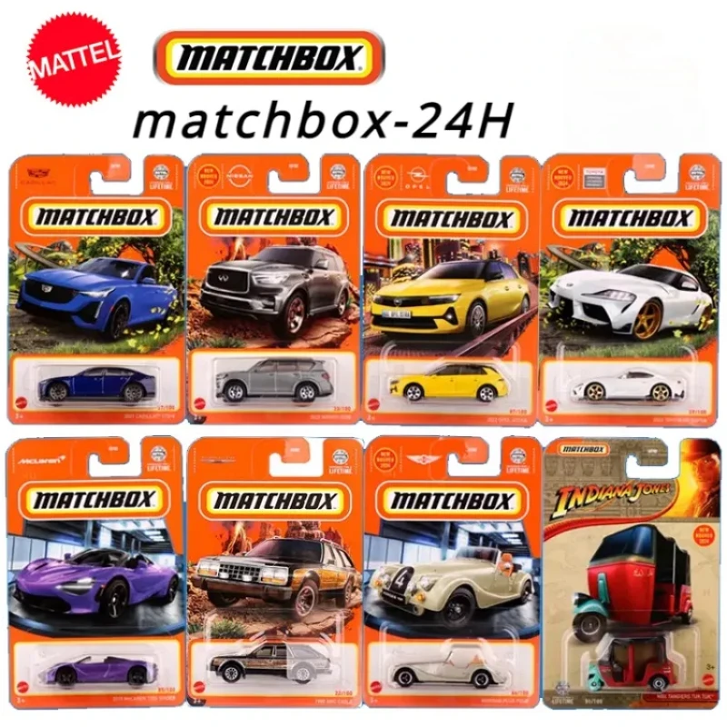 24H Original Mattel Matchbox Car Toy for Boy 1/64 Diecast Infiniti Nissan Sentra Morgan Plus Mclaren Opel Astra Toyota GR Supra