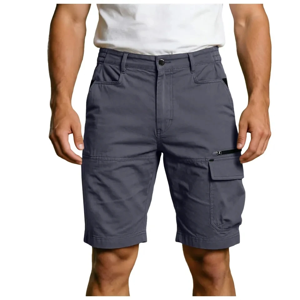

Men's Cargo Shorts Straight Multi-Pockets Overalls Summer Loose Sports Short Pants Casual Outdoor Hiking Solid Color Sportswear