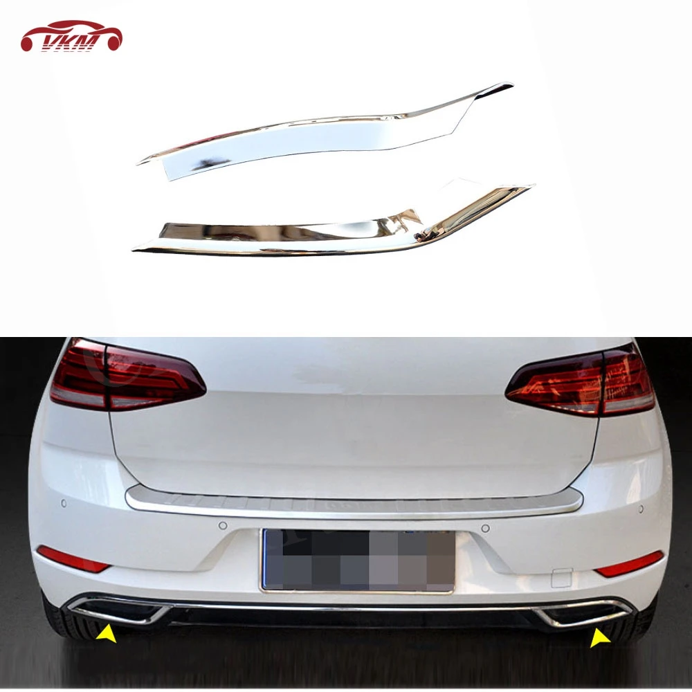 

MK7.5 Rear Lip Aprons Bright Strip Air outlet Light Exhaust Strip Cover Trim For VW Golf 7 VII 7.5 MK7.5 2017-2019 2PCS/Set