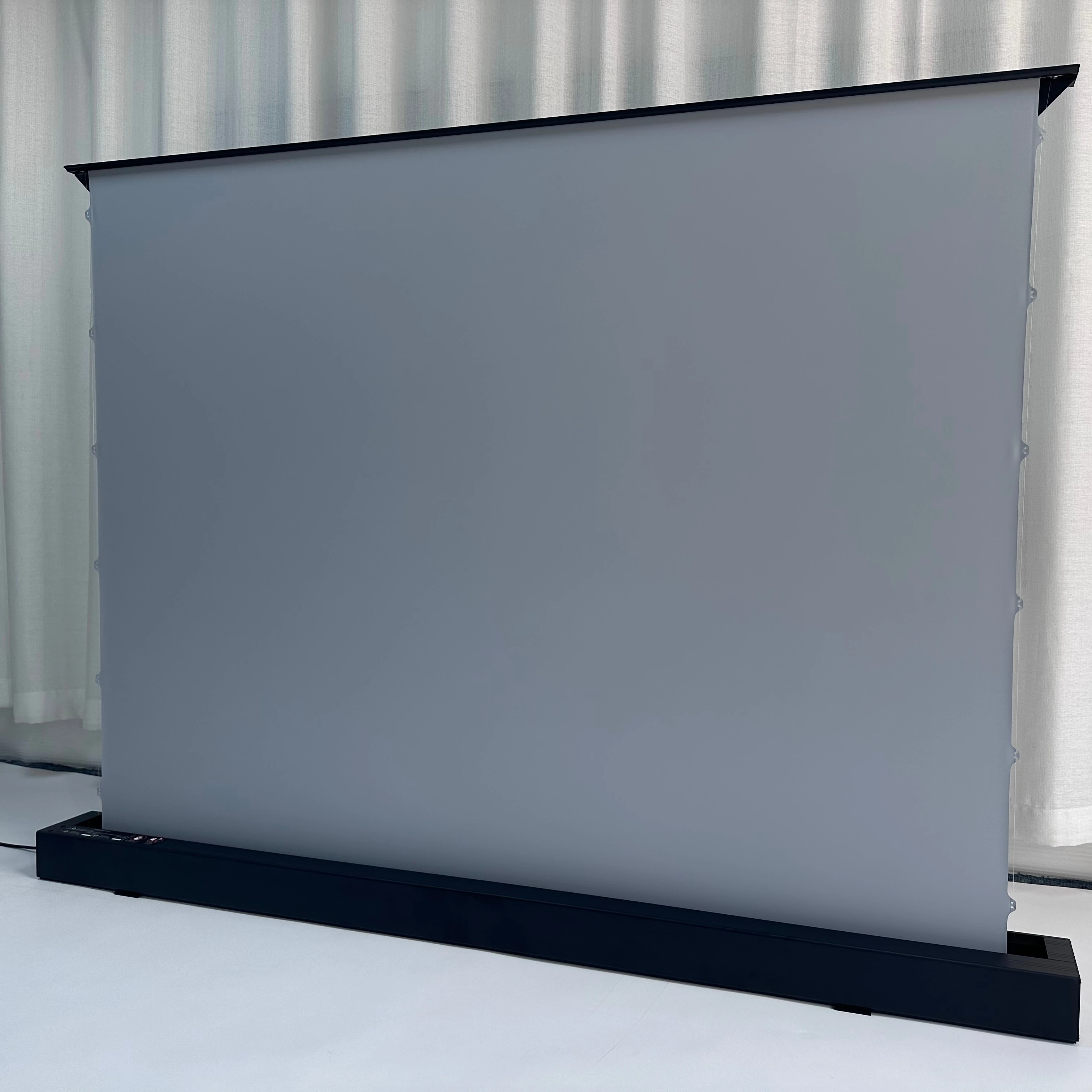 110 Inch 16:9 PVC Matte Grey Motorized Floor Rising Projector Screen Removable For Normal Projectors Electric Projector Screen