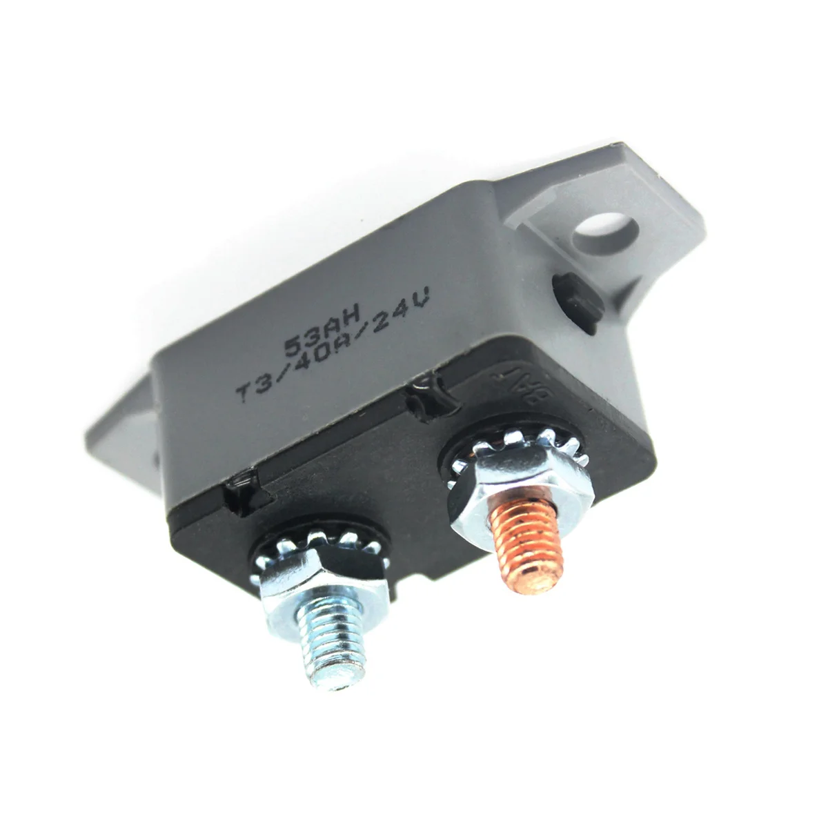

Manual Reset Circuit Breaker 40a 24V Plastic Body with Mounting Bracket for Automotive Trucks Marine Rvs Trolling Motors