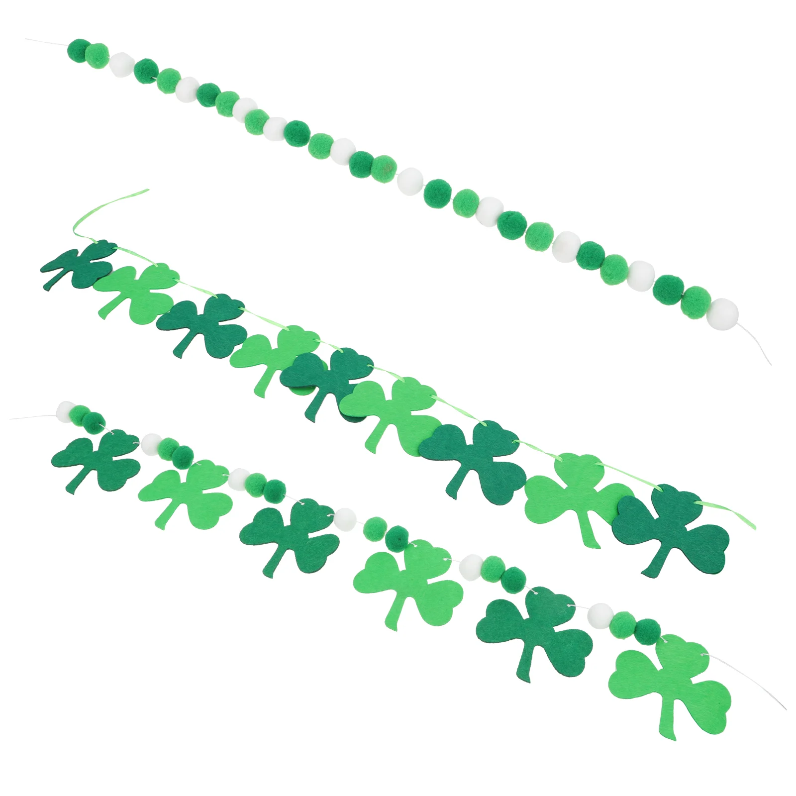 

3 Pcs Green Garland Flag Festival Scene Bunting Decor St Patrick's Day Pendant Banner Prop Baby