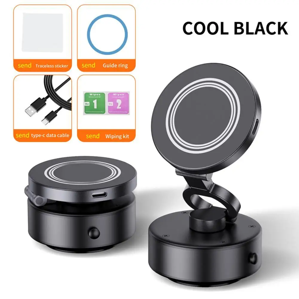 

Wireless Charger Suction Cup Holder 360° Vacuum Magnetic Vehicle Bracket Foldable Holder For Wireless Charging Smartphone