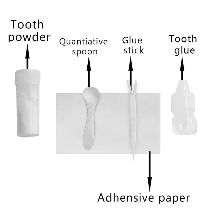 Não-Tóxico Falseteeth Cola Sólida, Halloween Dentadura Cola, Vampiro Dentaduras, Cosplay Assustador, Dentes Falsos, Dente Gaps Repair Kit, 1Set