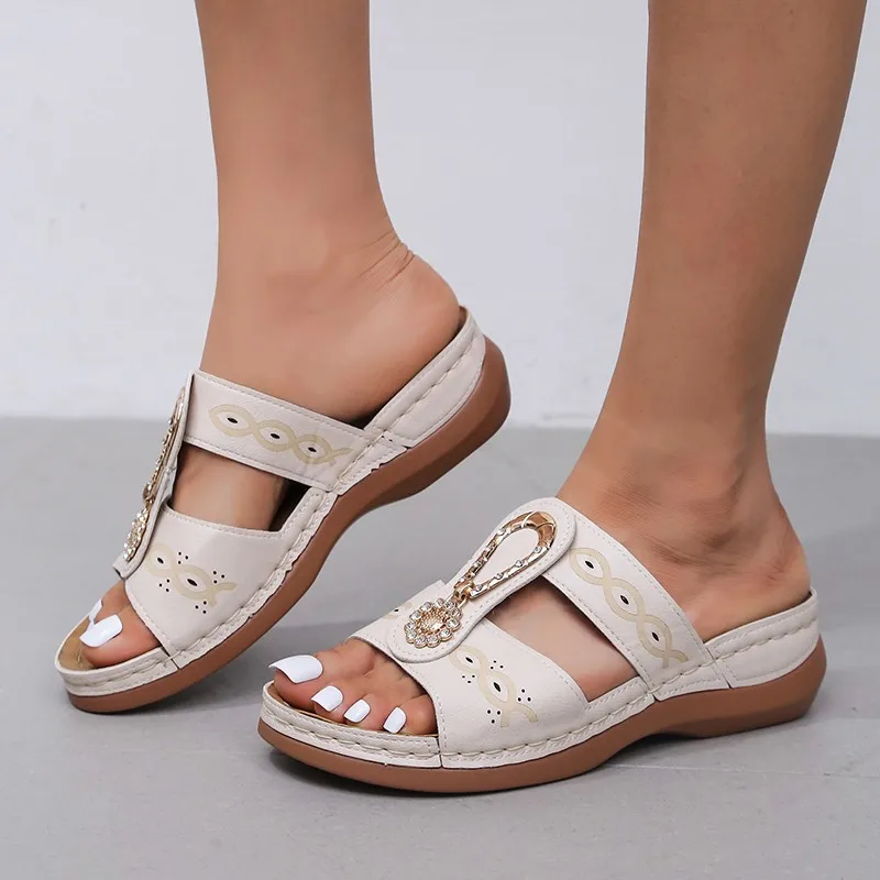 Wedge Women Slippers Summer Platform Sandals 2024 Female Premium Orthopedic Open Toe Slippers Bunion Corrector Shoes for Women