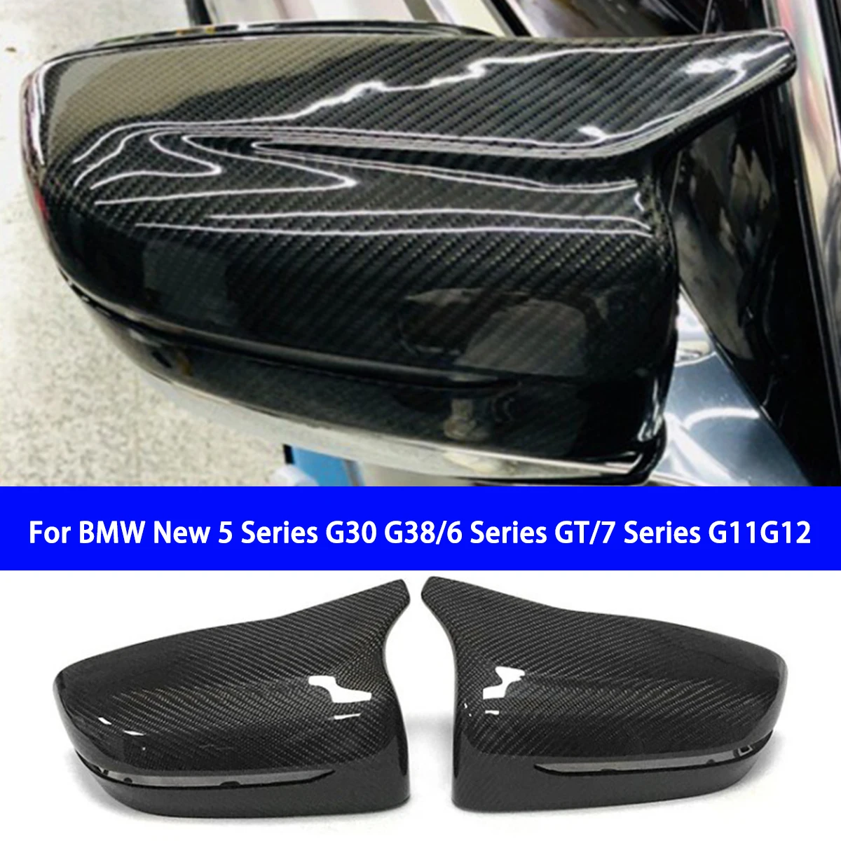 For BMW New 5 Series G30 G38 New 7 Series G11 G12 Left and Right Driving Modification Carbon Fiber Rearview Mirror Housing