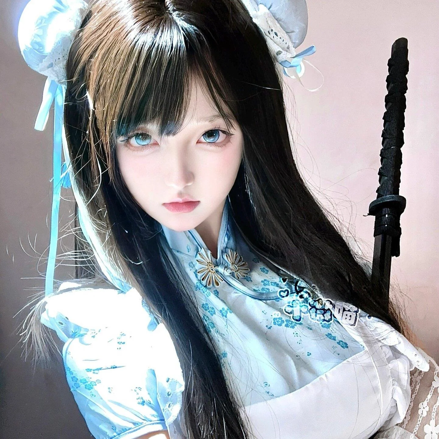 فستان تشيونغسام جديد بالطراز الصيني، زي تنكري للهالوين وعيد الميلاد، تنورة خادمة ناعمة للفتيات، تشيونغسام قصير للارتداء اليومي