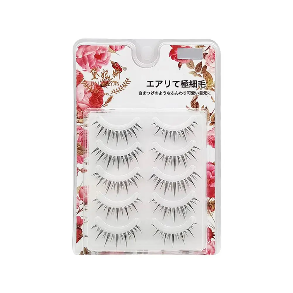 Ciglia di visone 5d Ciglia di visone 3D Fascia invisibile Ciglia finte naturali Ciglia nere lunghe complete Croce Striscia falsa nera Min M0I5