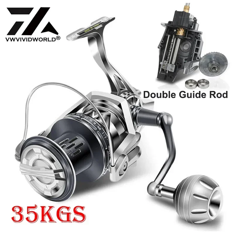 Imagem -02 - Água Salgada Carretéis de Pesca Carretel de Liga Rolamento de Aço Alloy Gear Braço de Metal Sea Boat Spinning Reel 80001200077lb Max Drag