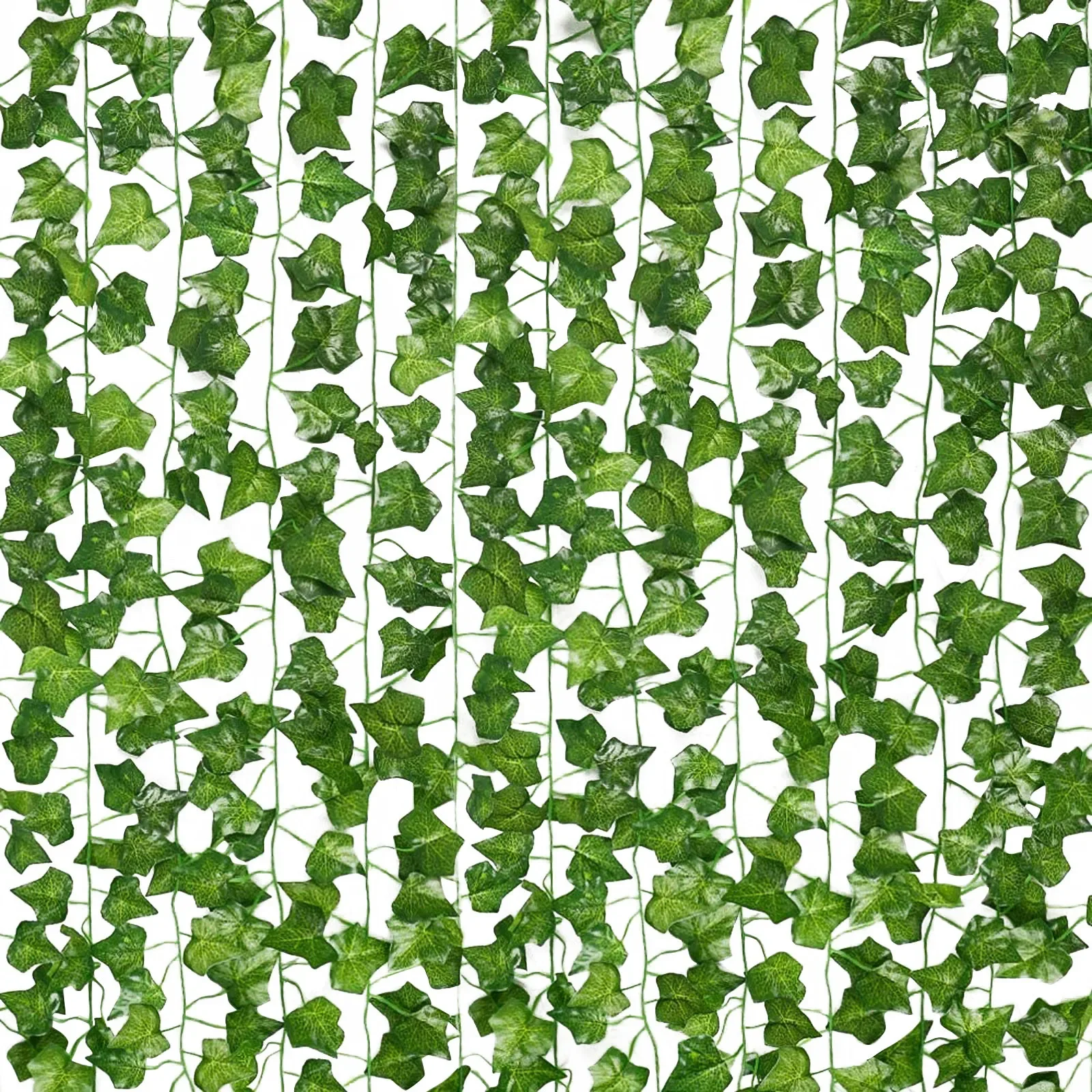 Guirnalda de hojas de Lvy Artificial verde, follaje de plantas, decoración del hogar, cuerda de ratán, decoración de pared, hoja de vid colgante falsa, 12 Uds.