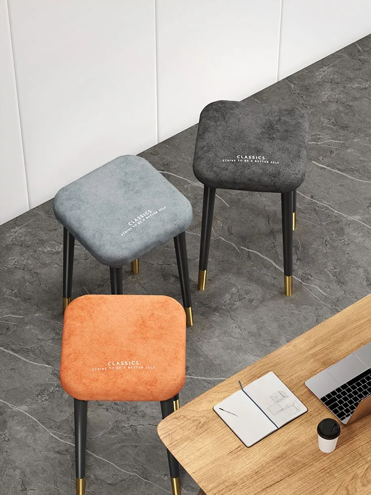 Modern light luxury square stool cover stretch square chair set stool cover bedroom dresser stool cover make-up bench cover