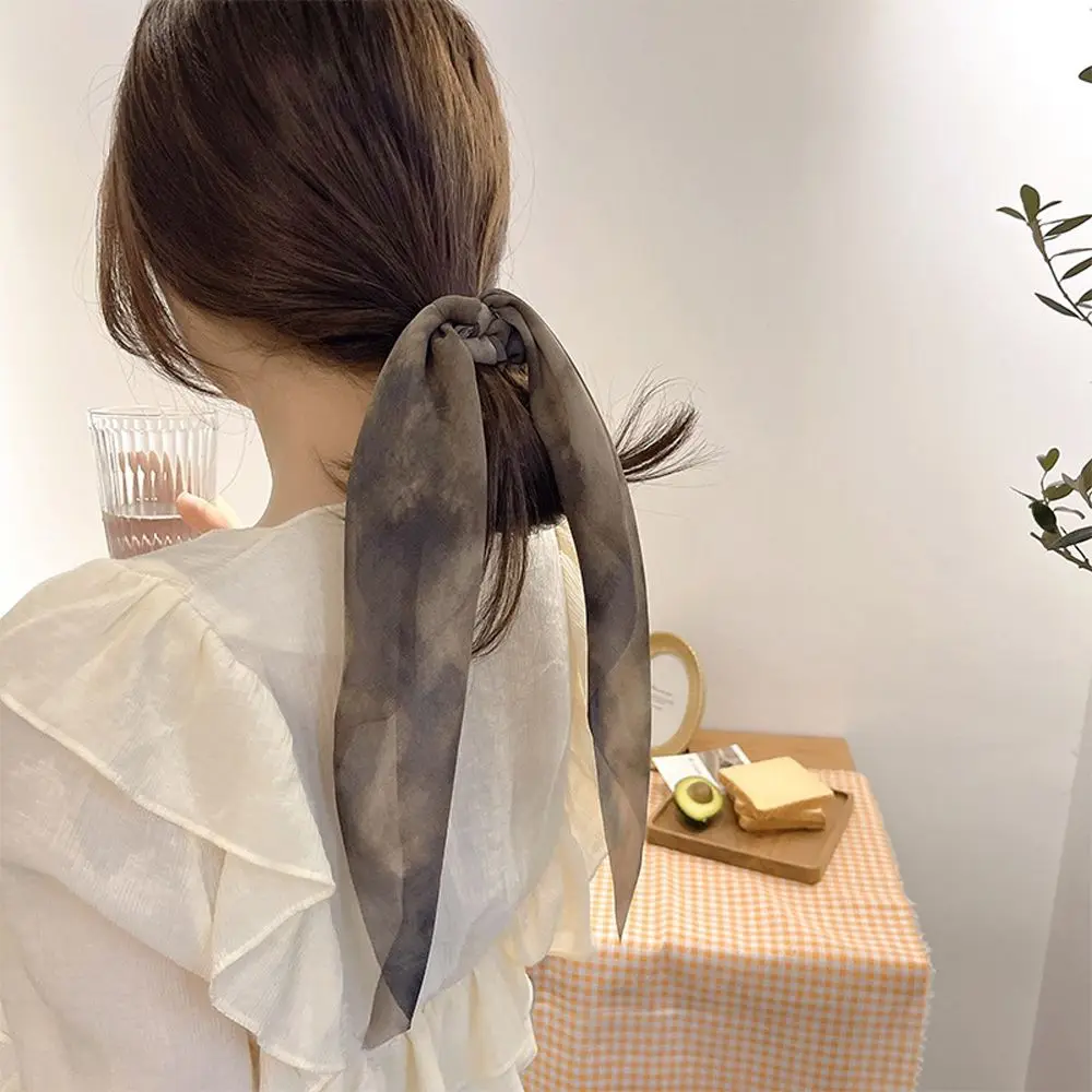 

New Korean Streamer Hair Accessories Women Ponytail Holder Tie dye Scrunchies Hair Ropes Ribbon Hair Bands Hair Ties