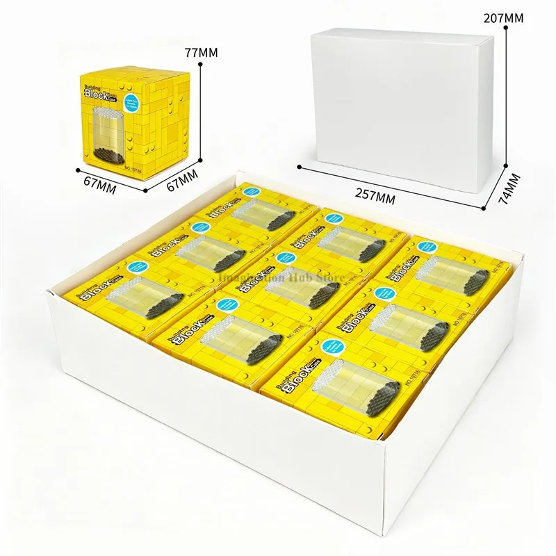 9-in-1 Round Dustproof Display Box,Stackable Minifigure Storage Case,MOC Assembled Small Particle Building Blocks Collectible