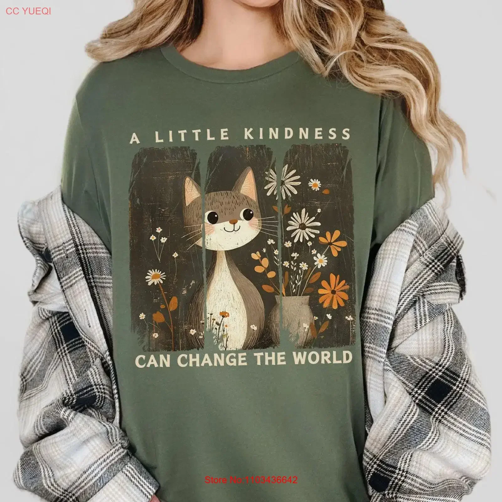 Amoureux des chats SweaT t-shirt inspirant catful col rond maman gentillesse petite amie et positif cathol plein Catlover vintage lavé