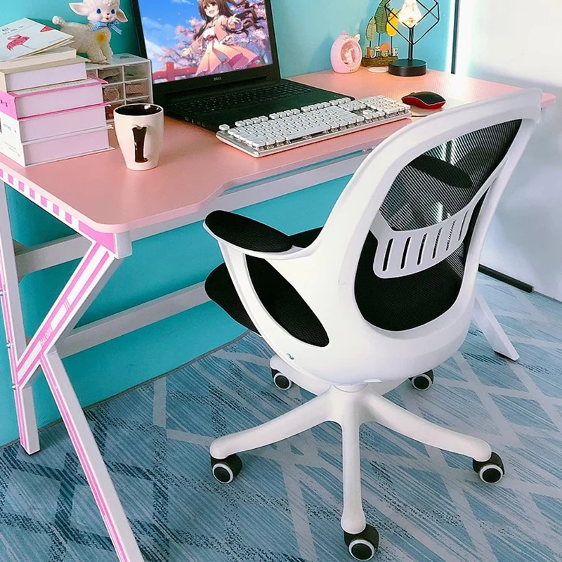 

Вращающийся компьютерный стул, эргономичный мобильный стул для медитации в спальне, офисное кресло с колесами, мебель для офиса в скандинавском стиле