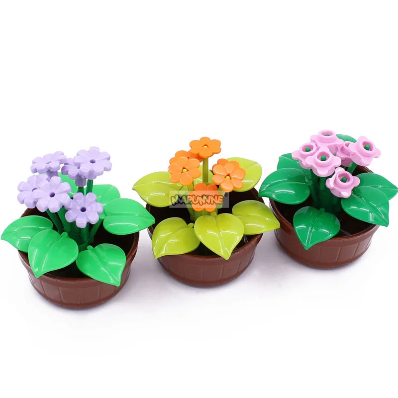 Marumine Blocks Bonsai Tree Flower Potted Plant Nature Friend City Construction Model DIY MOC Building Bricks Parts Ornaments