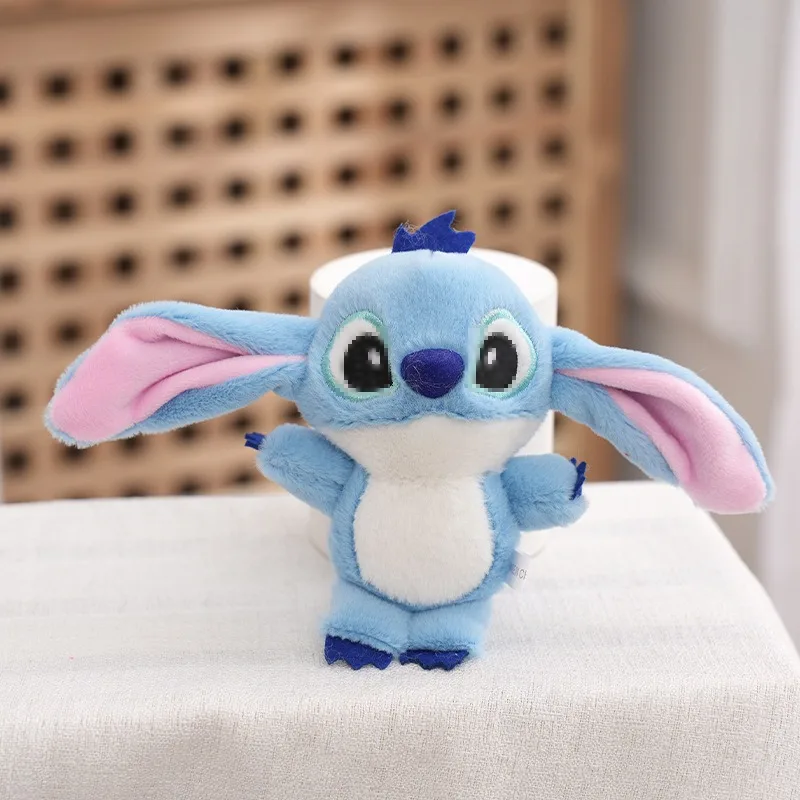 10pcs Disney plush keychain blank leather wholesale Cute Purple Stitch Doll Stitch Plush Toy Pendant