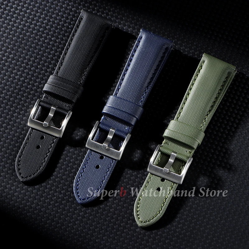 Tali Kain Layar 18Mm 20Mm 22Mm untuk Omega untuk Blancpain untuk Jam Tangan Penyelam Seiko Jam Tangan Pria Wanita Rilis Cepat Tali Jam Tangan Tahan Air