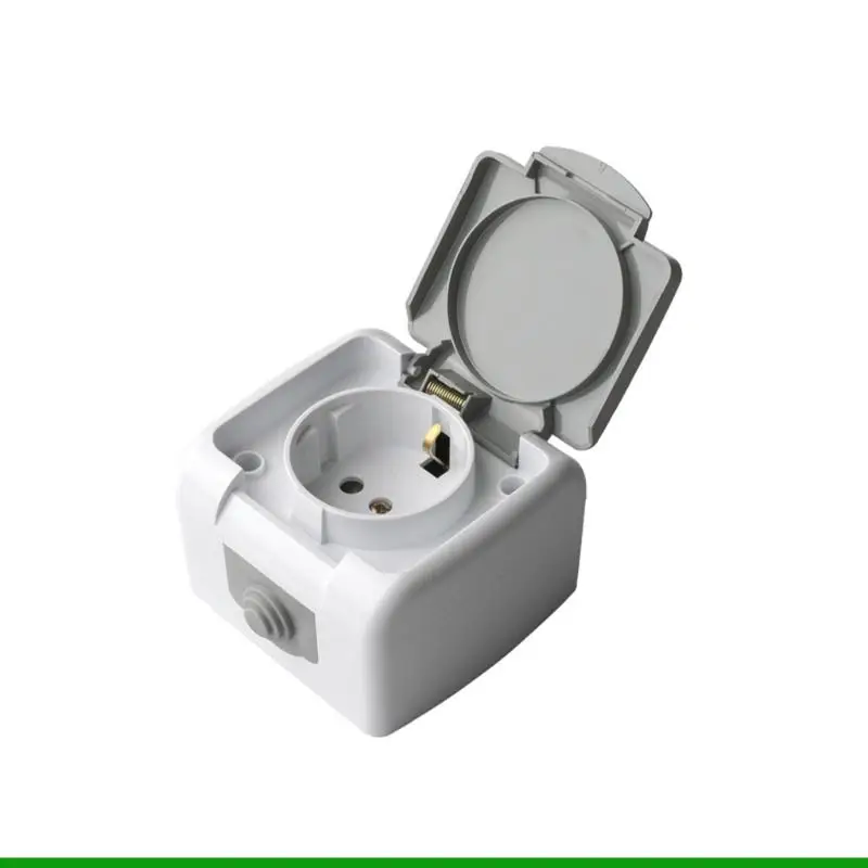 U55C Surfaces Mounted Double Gang Waterproof Power Outlet with Secure Flipping Lid