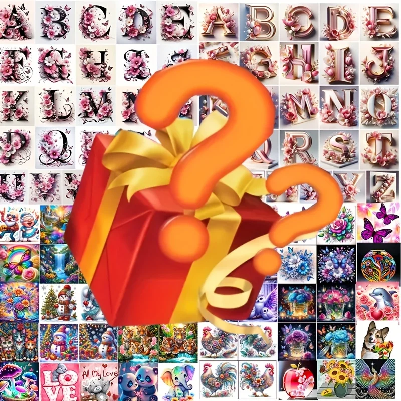 

2/6/4/10/20/30 DIY Diamond Art Painting Set Round Diamond Art Painting Set, Mysterious Various Random Patterns, Surprise Gifts,