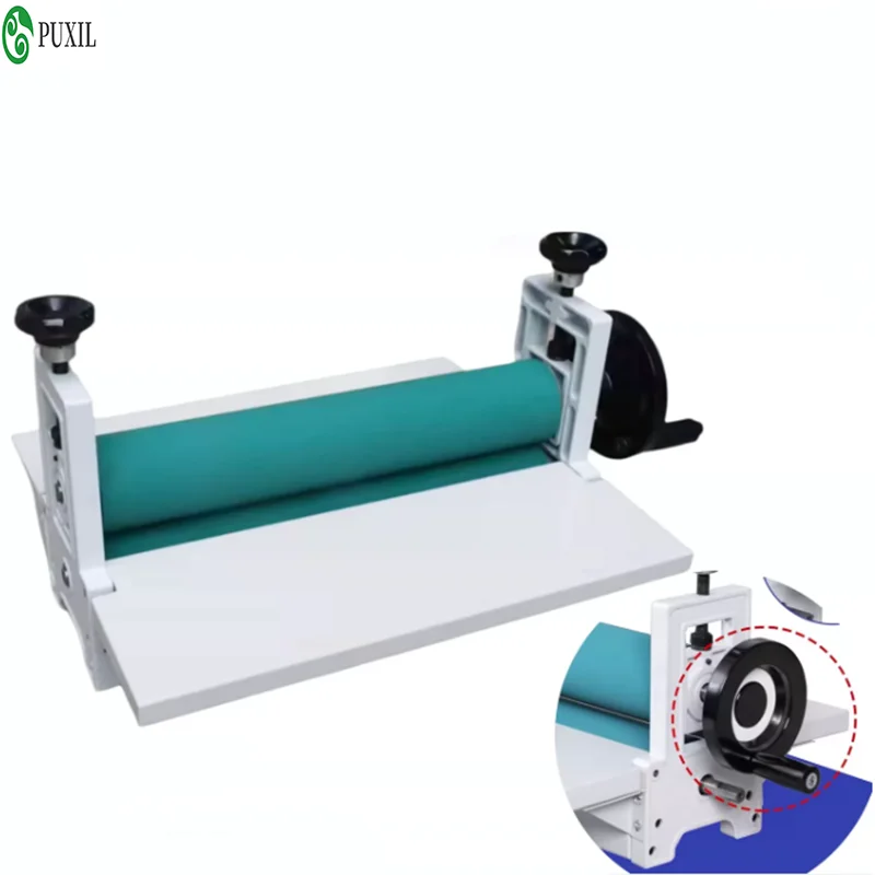 High quality brand new 14 inch 350mm manual laminating machine photo vinyl protective rubber cold laminating machine