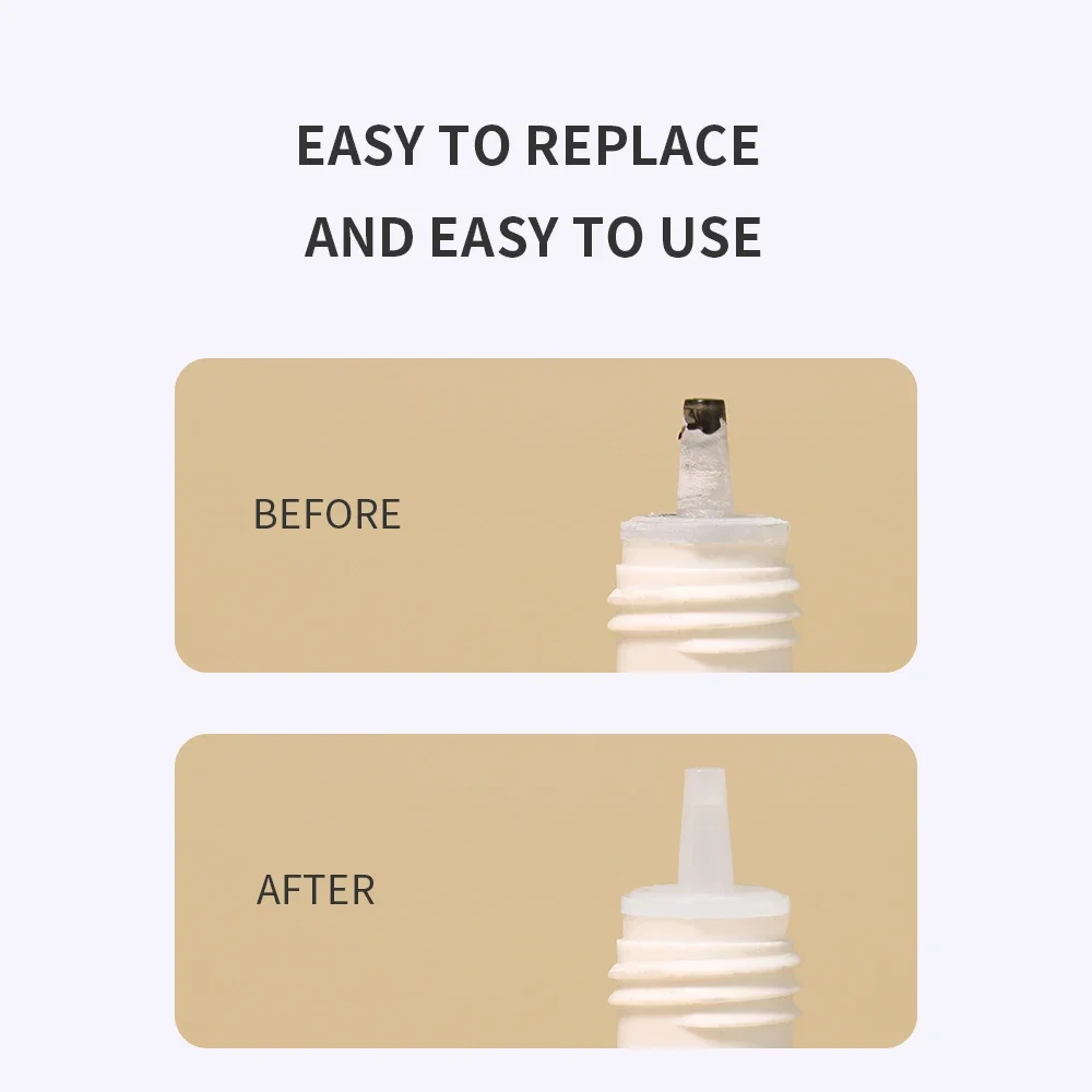 Herramienta para pestañas, abridor de tapas de acero inoxidable para pegamento Universal para pestañas, botella de repuesto, cabezal bucal antibloqueo