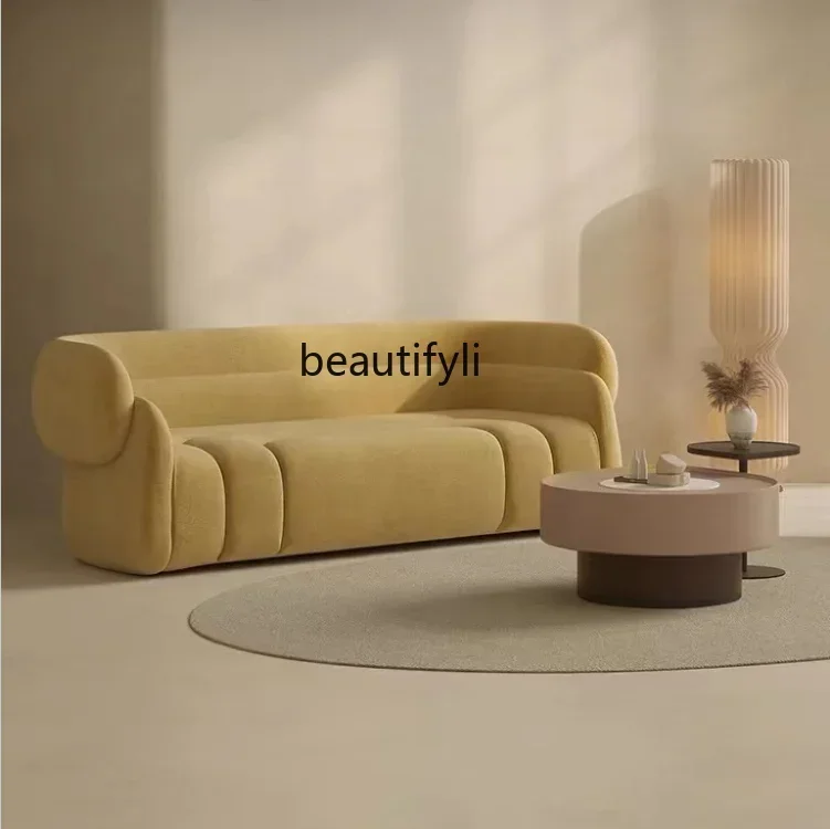 Nordic Light Luxury Small Apartment Living Room Leisure Sofa Italian Simple Modern Designer Creative Velvet Sofa