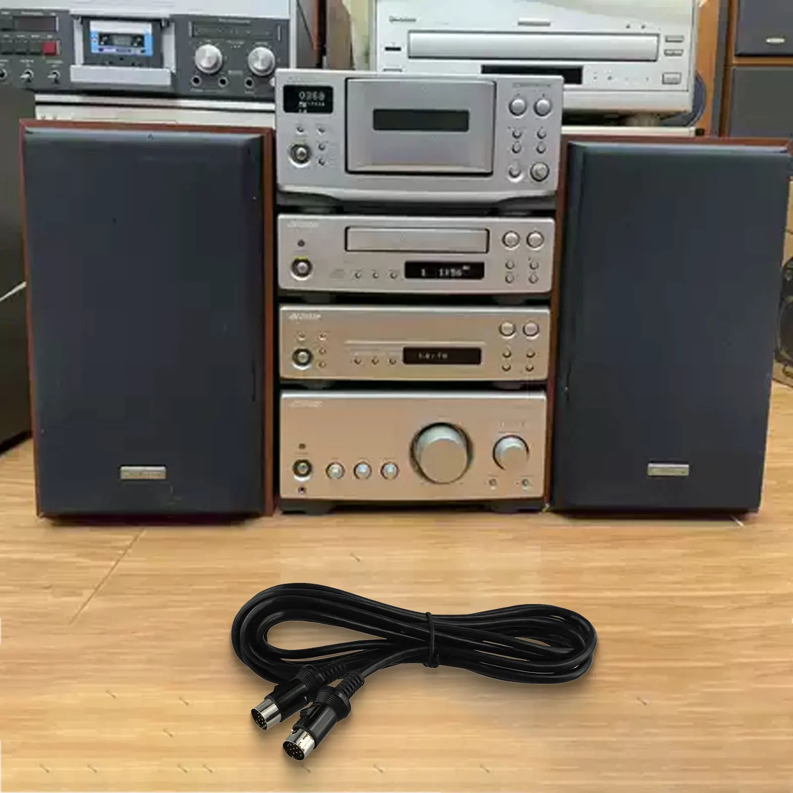 اتصال 300 سم 13Pin DIN كابل اتصال جهاز الصوت متوافق مع التحكم في جهاز AUX لوحدة رأس كينوود