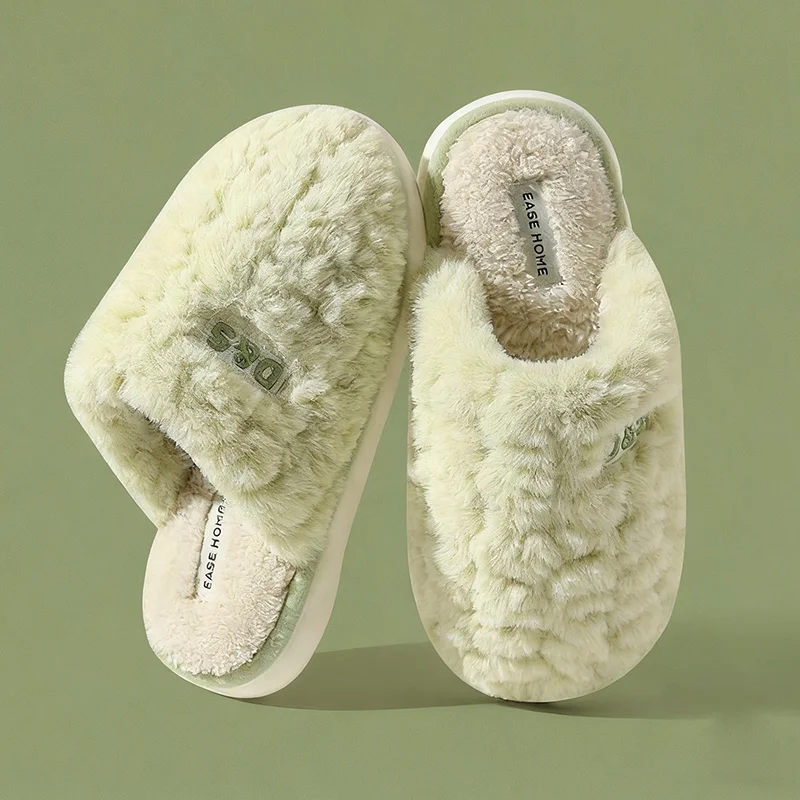 2026 New Winter Slippers for Women & Men - Plush Closed-Toe House Shoes, Non-Slip Indoor Cotton Slippers with Fleece Lining