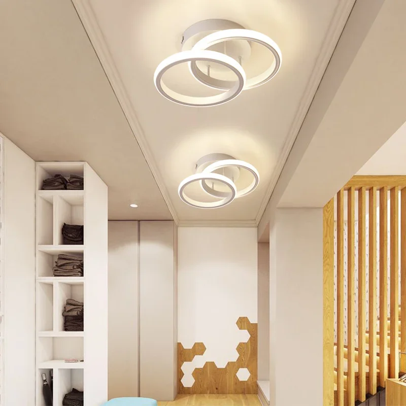 Creative Design Two Rings Decoration Led Ceiling Light Fixture for Corridor Aisle Home Chandeliers Lighing Living Room Bedroom