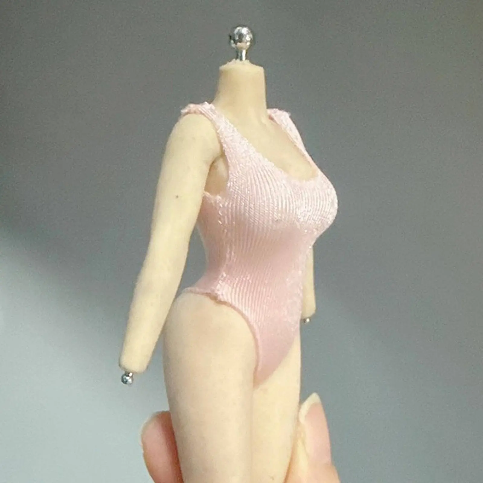 1/12 Scale Single-Piece Swimsuit Form-Fitting 6 Inch Figure Swimsuit Backless Doll Single-Piece Rounded Neckline Neck Miniature