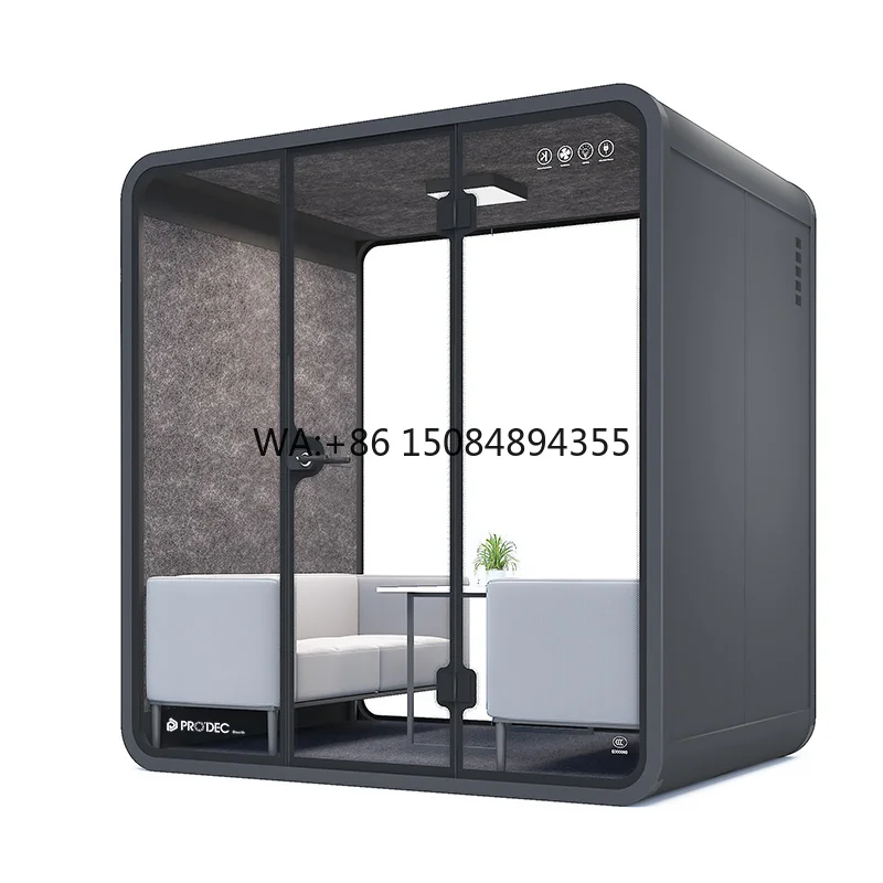 Sound Insulation Movable Portable Home Pod Soundproof Office Phone Call Booth Protect Privacy Meeting Booth With Furniture