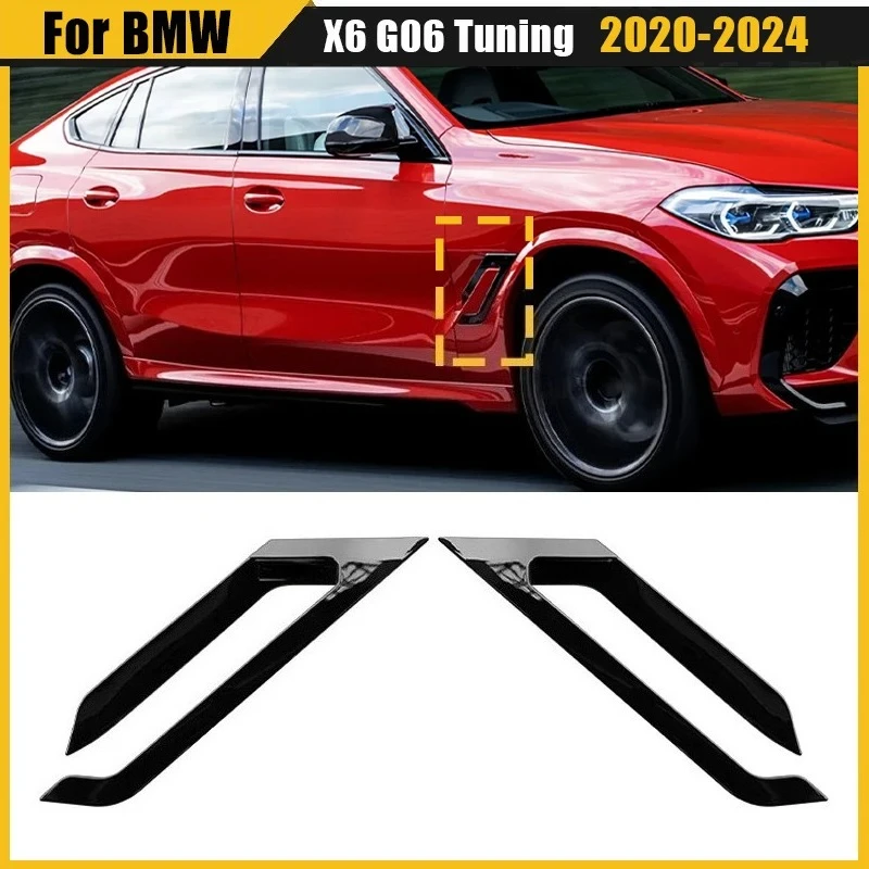 

For BMW X6 G06 2020 2021 2022 2023 2024 Tuning Car Accessories Side Fender Sticker Shark Gill Air Flow Wing Vent Trim Autoparts