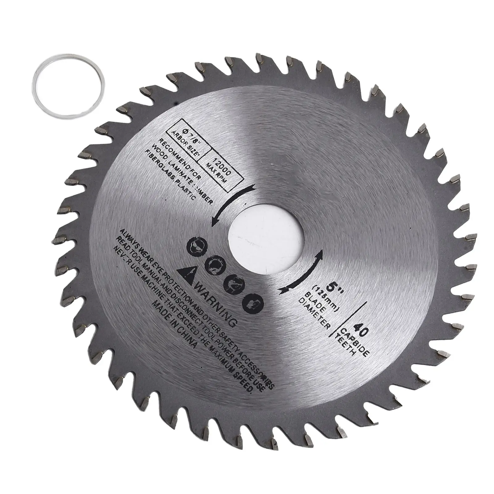 Hoja de sierra Circular 40 T para amoladora angular, herramienta de corte de madera con punta de carburo, diámetro máximo de 40 dientes, RPM 115, 125mm, 5500