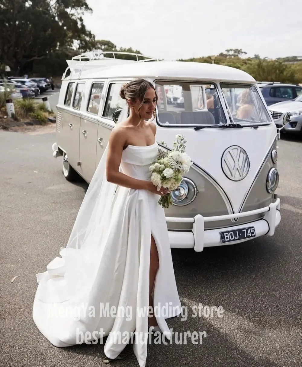 Zhuishu simples uma linha vestido de casamento para as mulheres querida plissados vestido de casamento personalizado longo recepção festa vestido de noiva 2025