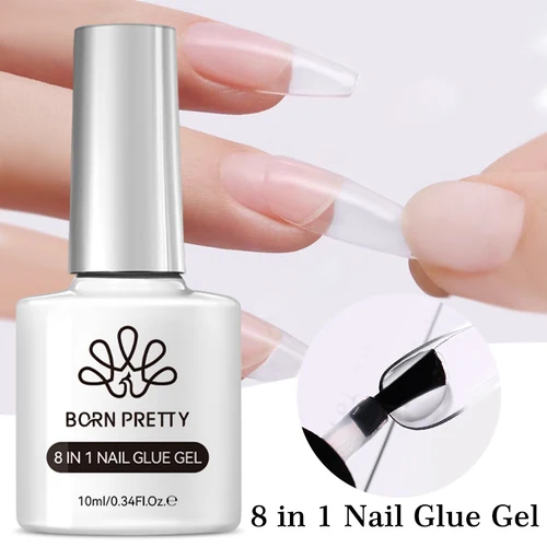 BORN PRETTY-Gel de uñas 8 en 1, barniz semipermanente, transparente, función Soak Off, UV LED, 10ml