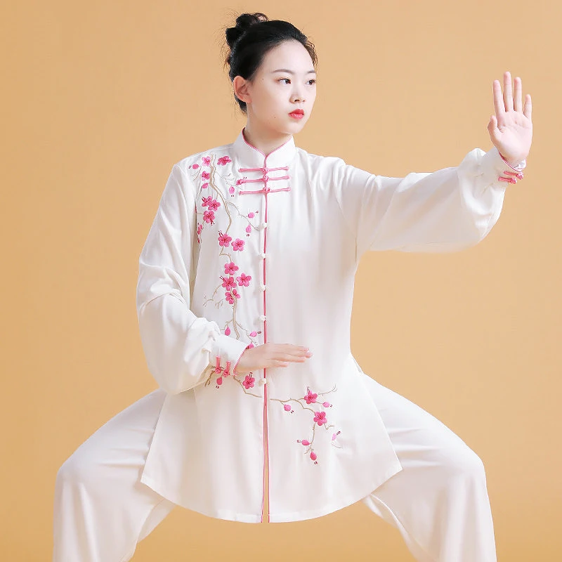 Women's and Men's New Embroidered Tai Chi Uniform Spring Summer Chinese Style Martial Arts Performance Training Clothing
