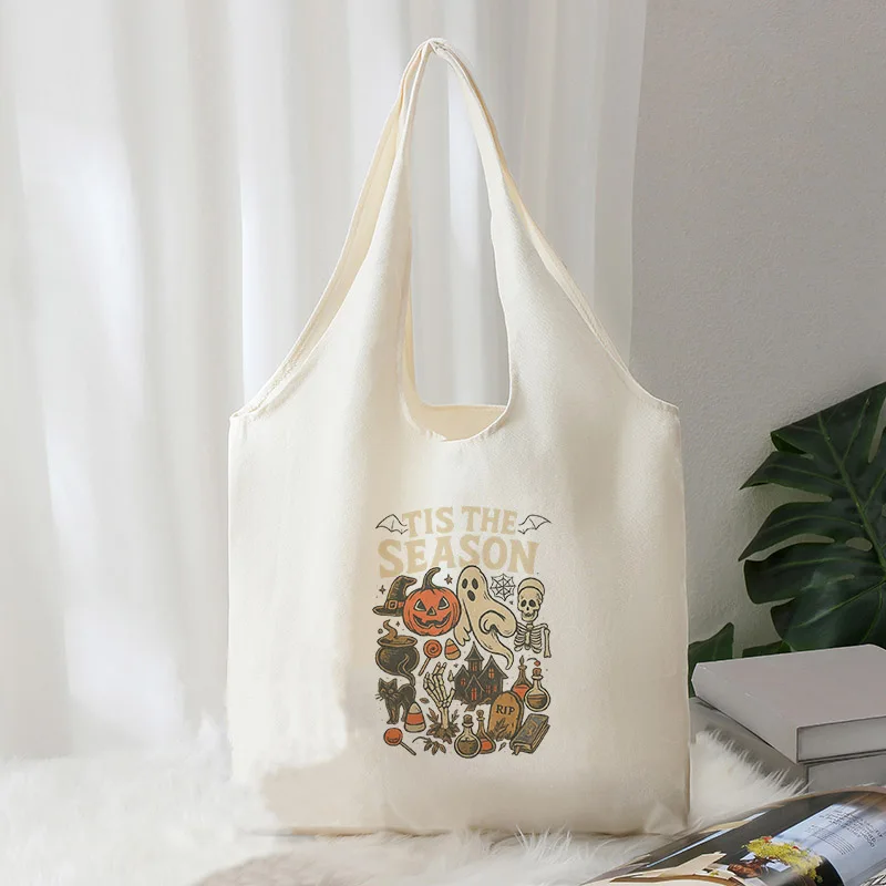 Funny Halloween Canvas Tote Bag, 