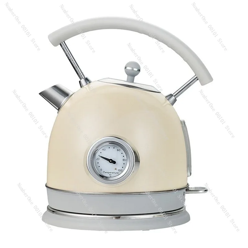 Elegant European Style Electric Kettle 304 Stainless Steel Retro Boiling Teapot Large Capacity Auto Shut Off Fast Heating