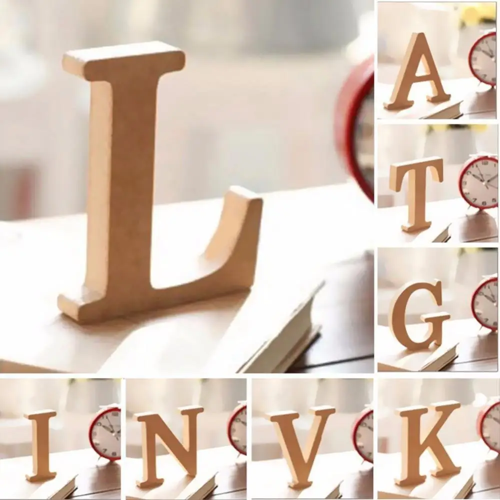 1Pc Exquisite Alphabet Freestanding A-Z Wooden Letters Alphabet Durable Hanging Wedding Home Party Decor for Birthday Wedding