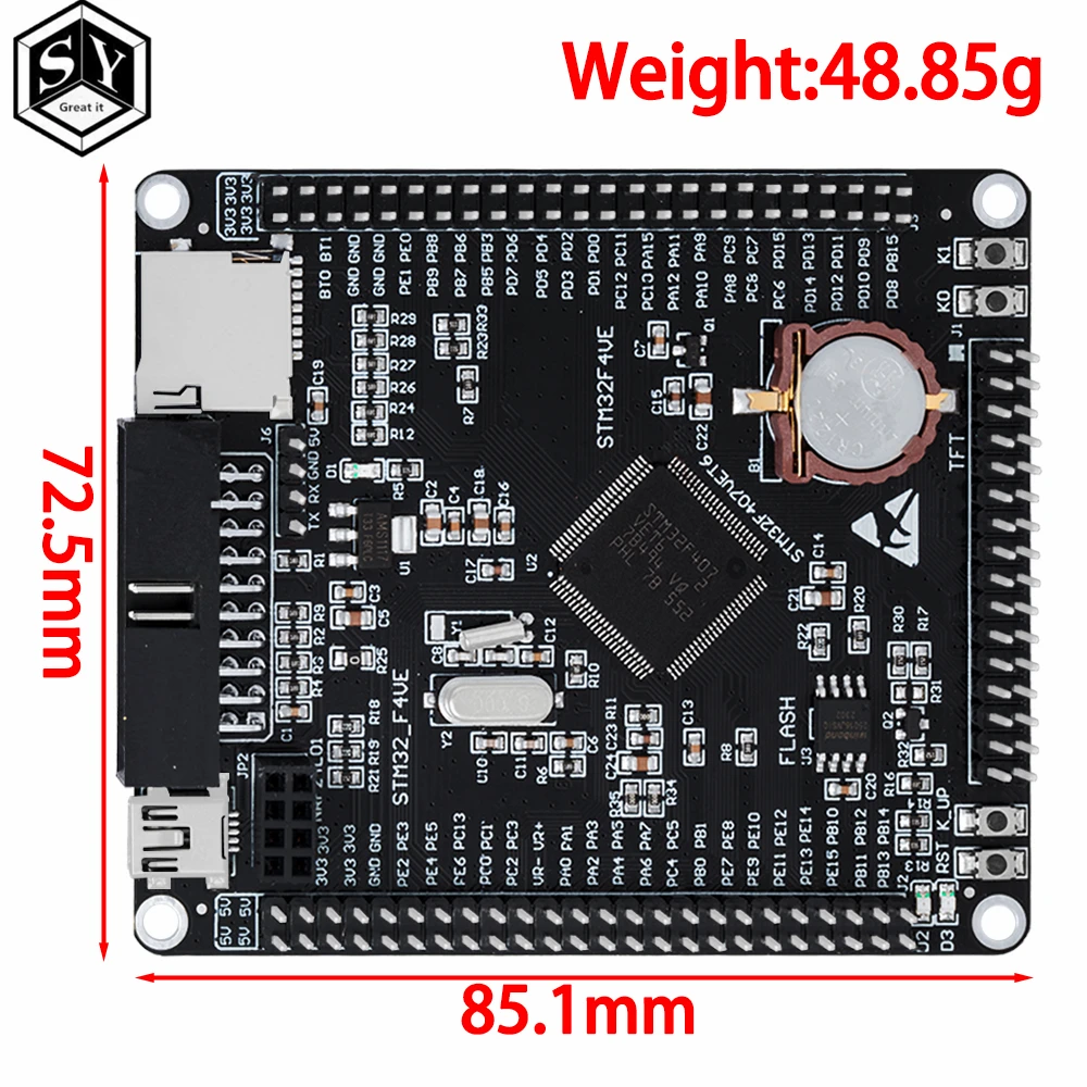 Écran tactile LCD TFT avec résistance, carte de développement noire, ILI9341 pour STM32F407VET6, 3.2 pouces, 1PC