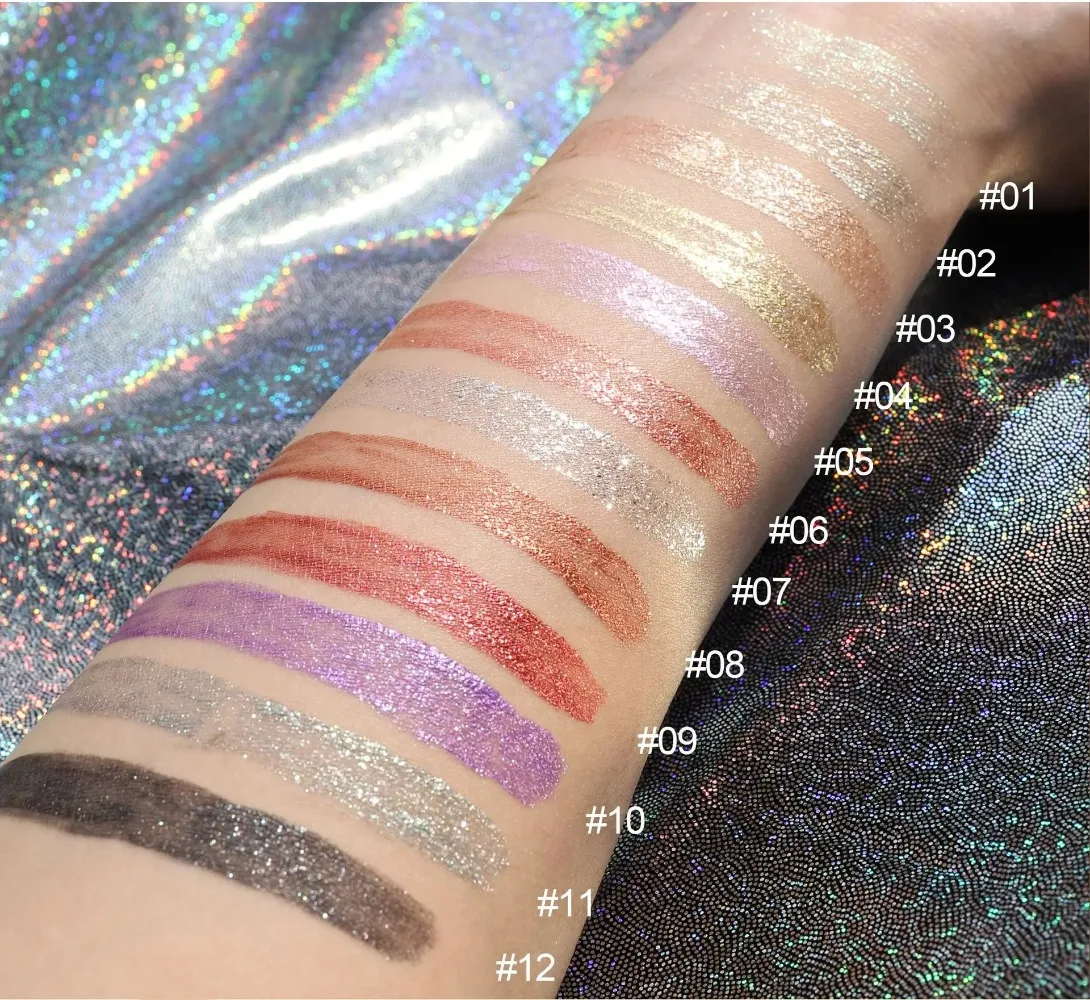 Diamentowy Perłowy Brokatowy Cień do Powiek Shimmer Metaliczny Trwały Modny Wodoodporny Wielofunkcyjny Płynny Cień do Powiek Kosmetyki