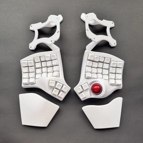 Imagen 2 del producto Charybdis 4X6 MK2 Kit de teclado dividido con almohadilla de palma personalizado Hotswap inalámbrico/con cable Bluetooth Trackball teclados mecánicos divididos