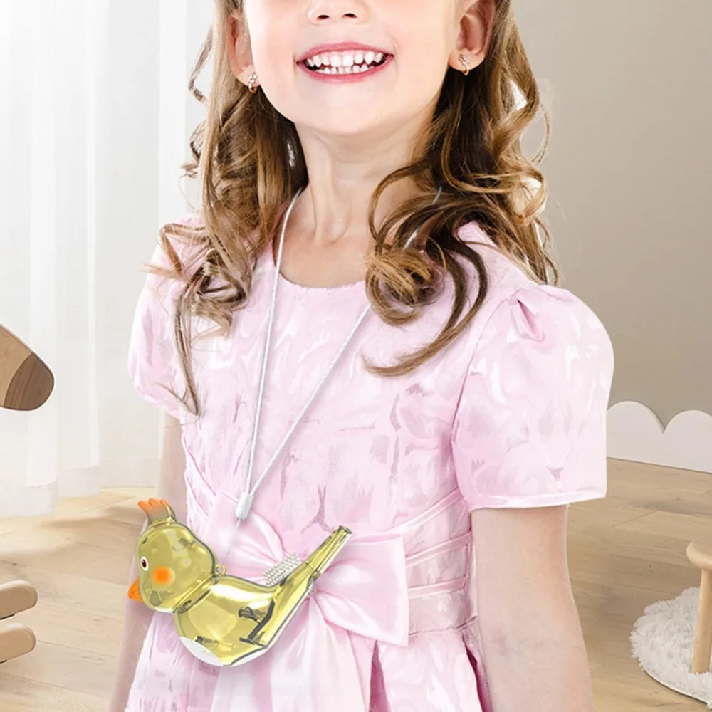 Kids Water Whistle Bird Shaped with Lanyard Small Musical Instrument Toy Bird Calling Device Educational Children Gift for Kid
