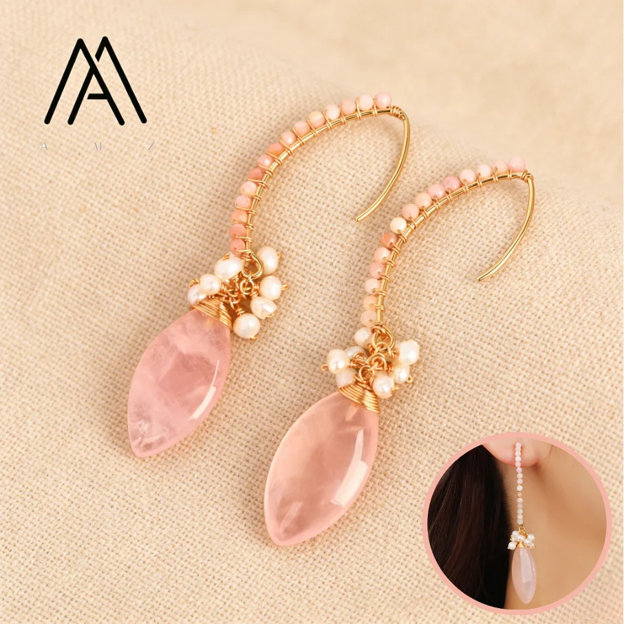 

Oval Gemstone Earring Natural Red Agate Amethyst Jewelry Fashionable Elegant Handmade Jewel Women Daily Party Vacation Accessory