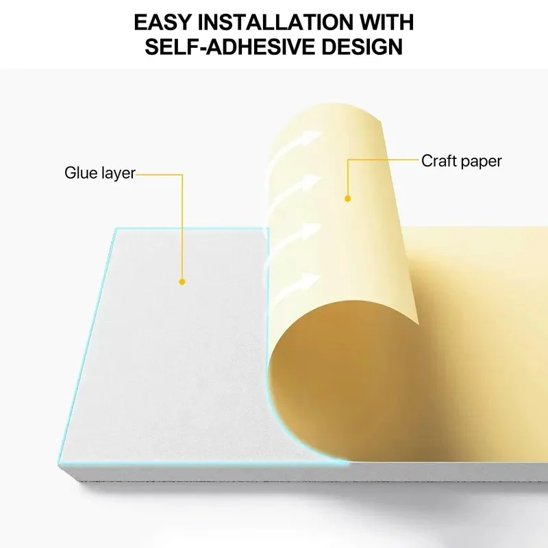 6PCS Soundproof Large Acoustic Wall Panels Decorative High Density Felt Tiles Bulletin Cork Boards for Wall Home Door Decoration