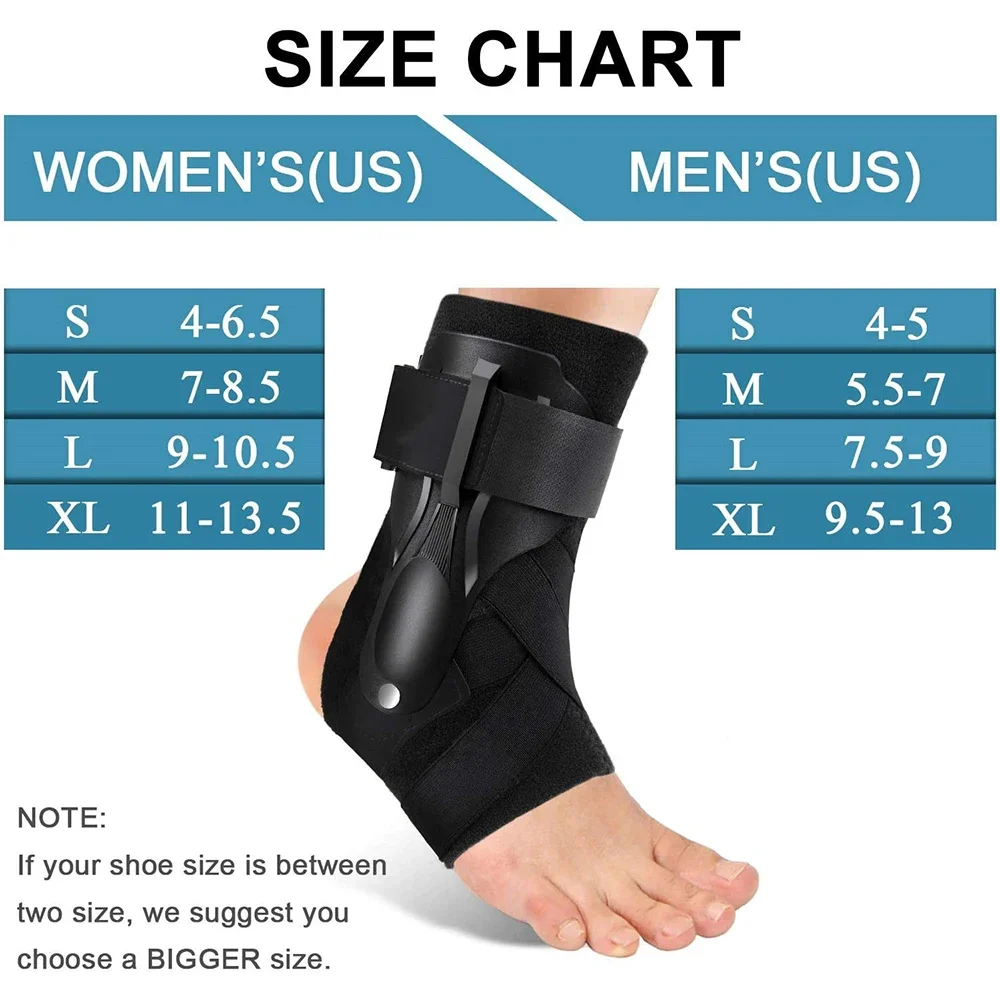 1 Piece Ankle Brace Support Adjustable Bandage Sports Foot Anklet Wrap Elastic Splint for Guard Sprains Injury Protector Unisex