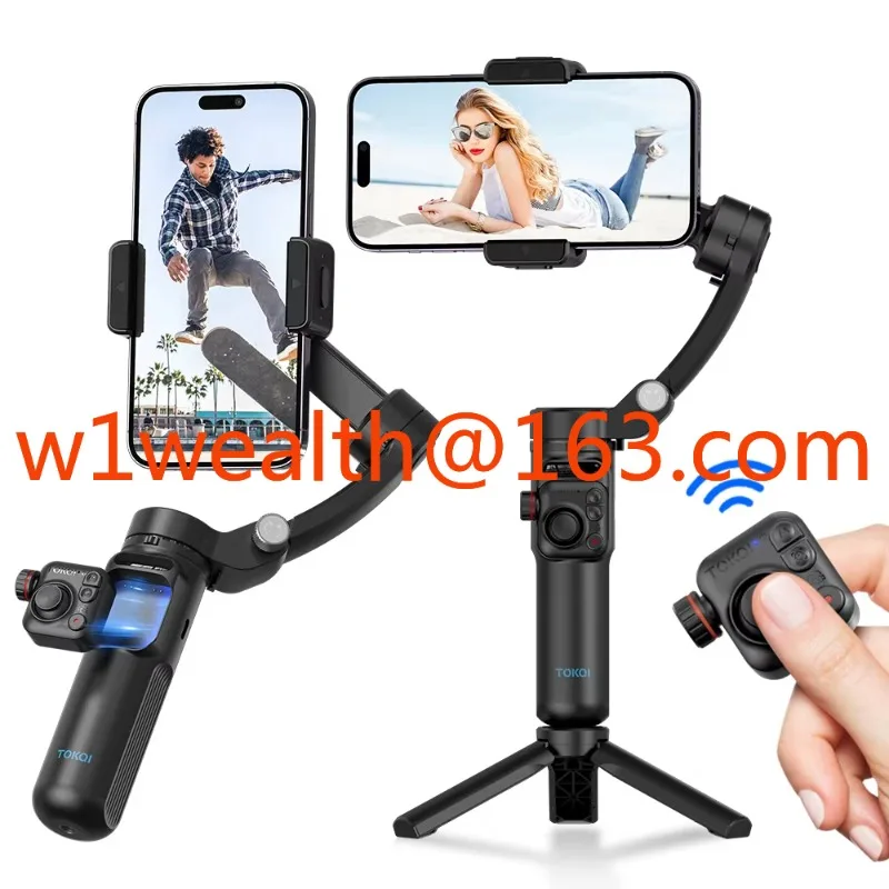 

New Best Professional Ai Face Object Tracking 3 Axis Handheld Gimbal M02 Foldable Cell Phone Stabilizer With Remote Control