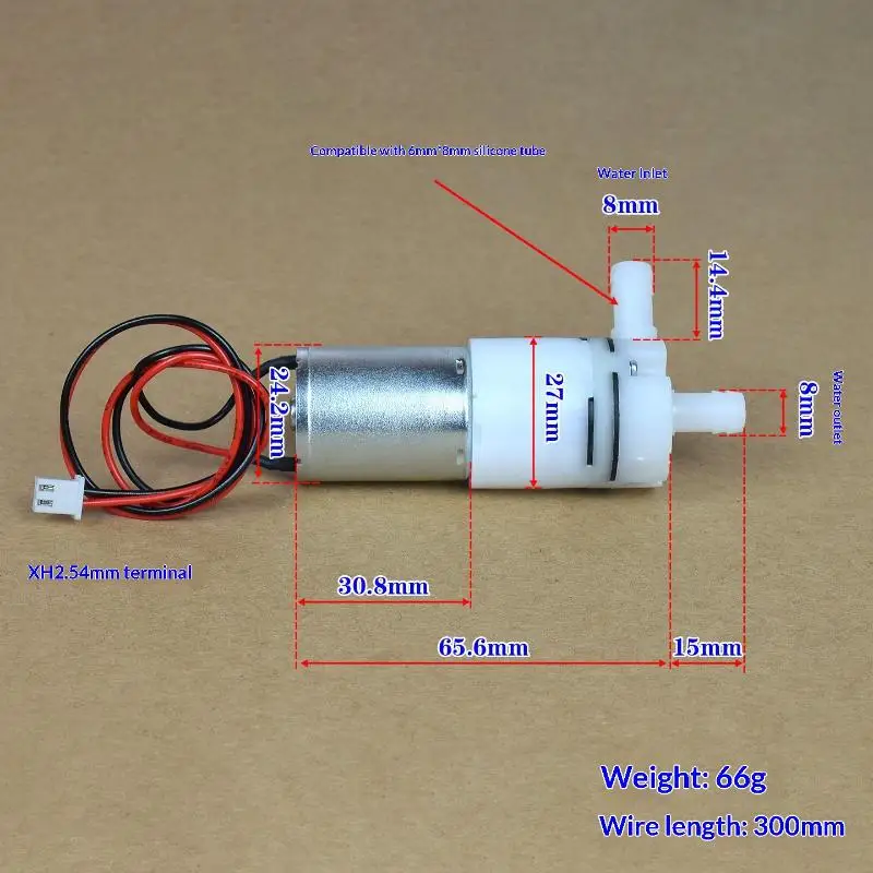 Large Flow Mini 370 Motor Water Pump DC 12V-24V 5W Micro 27mm Diaphragm Self-priming Suction Water Pump DIY Aquarium Dispenser