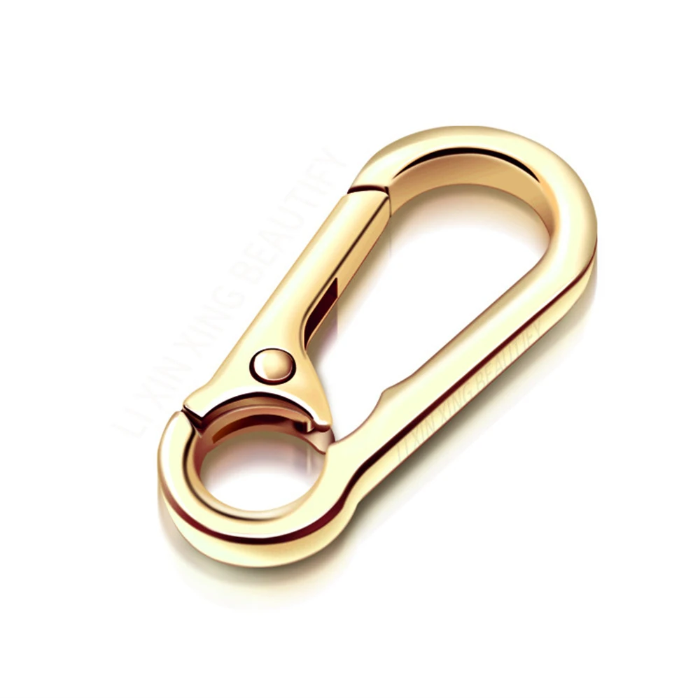 Men\'s Business Keychain Hook Stainless Steel Buckle Outdoor Carabiner Climbing Tool Double Ring Fishing Key Ring Car Accessories